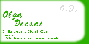 olga decsei business card