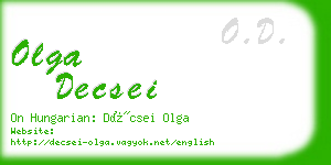 olga decsei business card